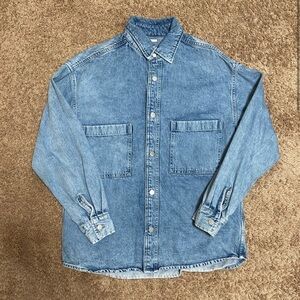 Denim shirt jacket by GU Japan